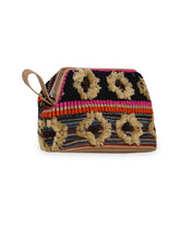Fleecy Jacquard PU Cosmetic Vanity Bag